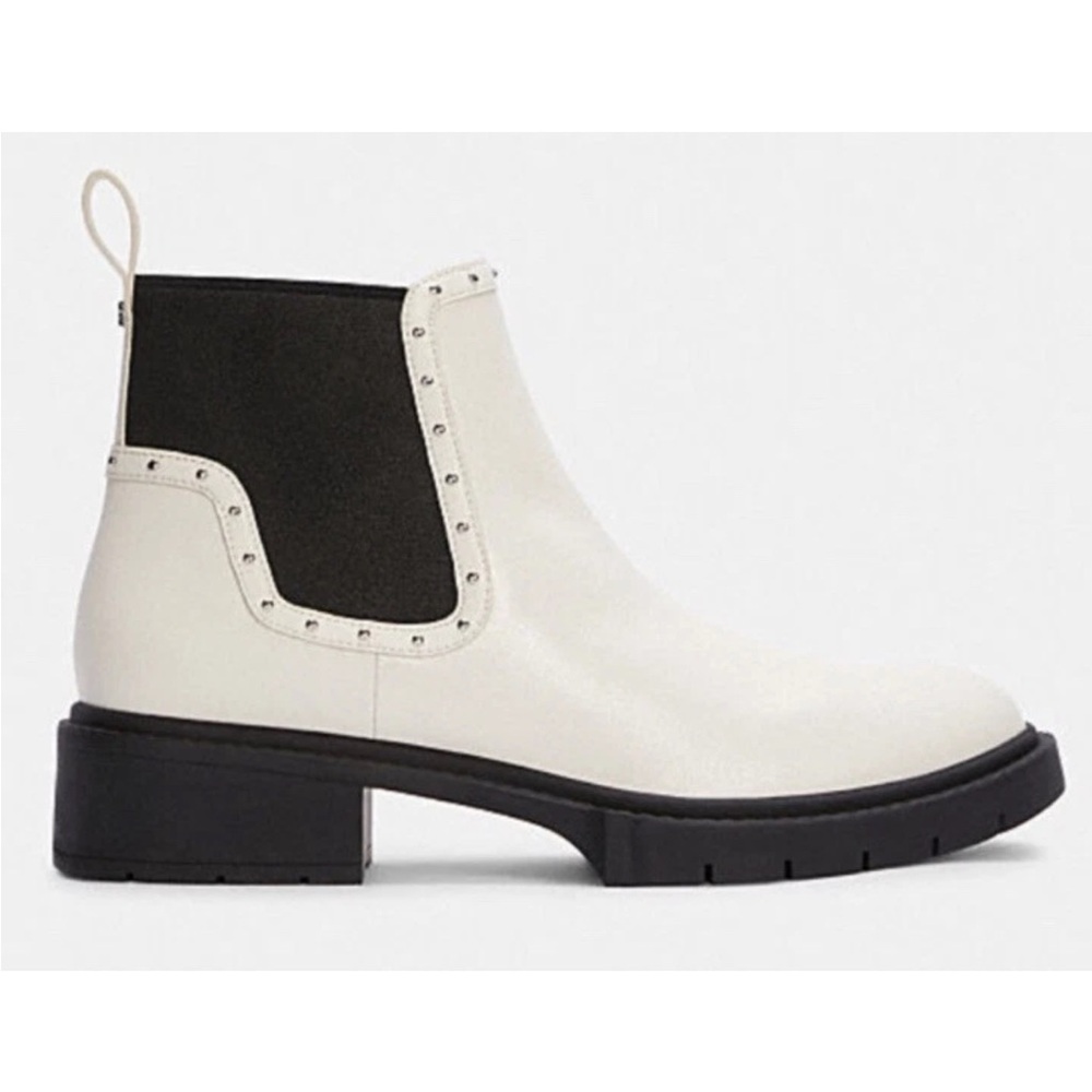 Coach Lory White Leather Booties Ankle Boots Size 8B - GUC - Picture 2 of 10